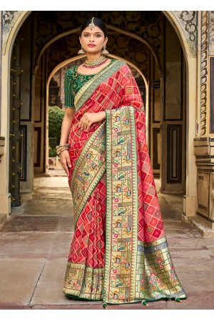 Pink Pure Dola Designer Saree